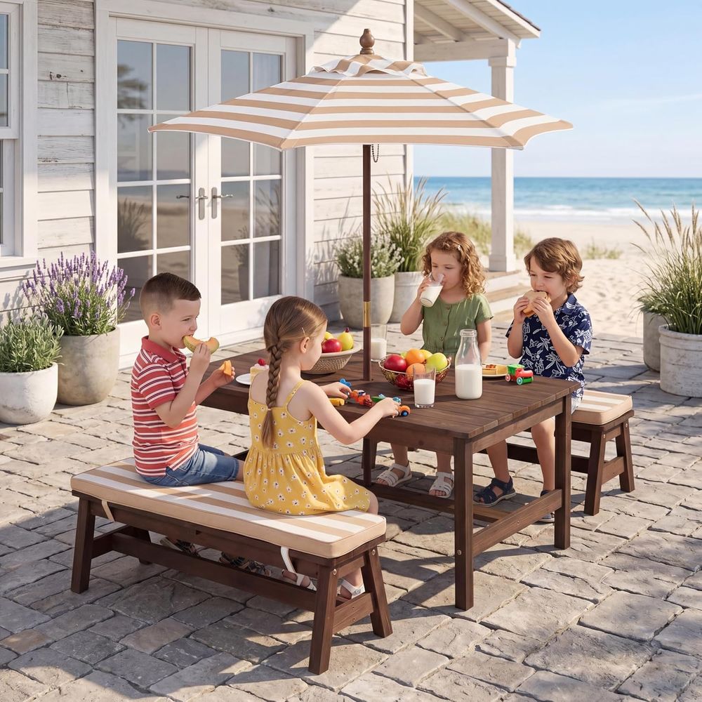 Kids Outdoor Bench Table - Kids Picnic Table, Large 42“x 23”