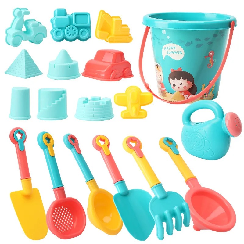 Kids Outdoor Water Toys - 18PCS Beach Toy Set Bucket Seaside