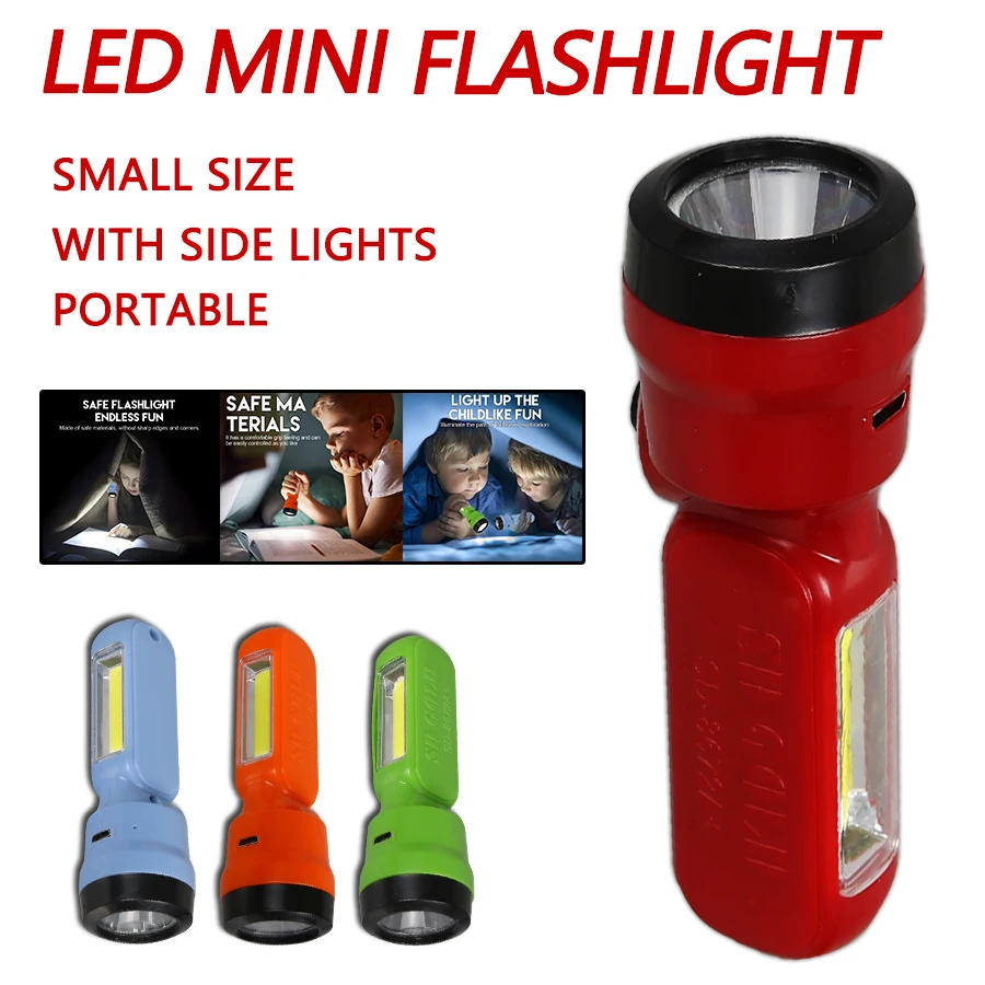 Outdoor Kid - Mini COB+XPE Children Flashlight, USB Rechargeable