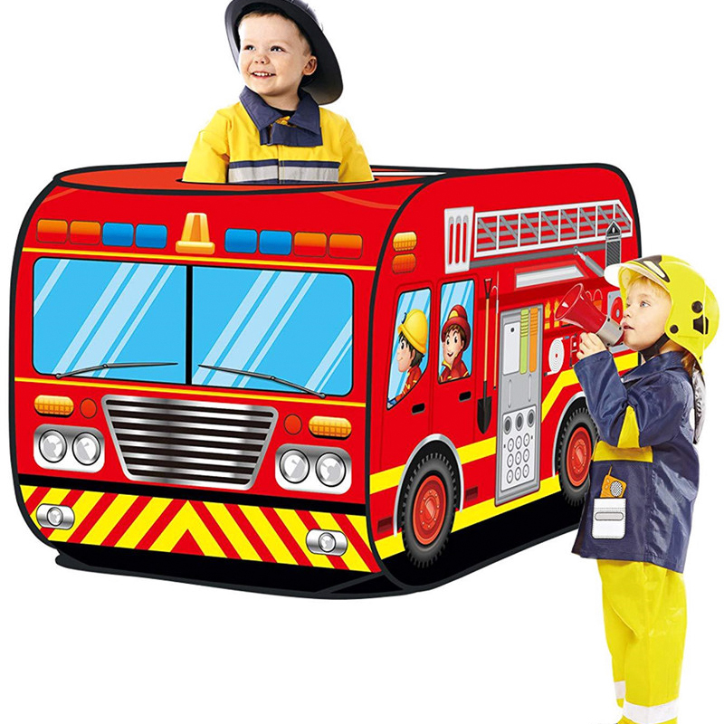 Kids Outdoor Playhouse - Game House Play Tent Fire Truck