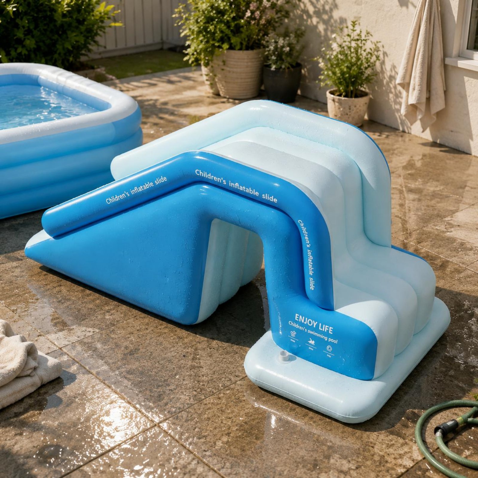 Inflatable Pool Slide Foldable - огляд і ціна Kids Outdoor Water Toys