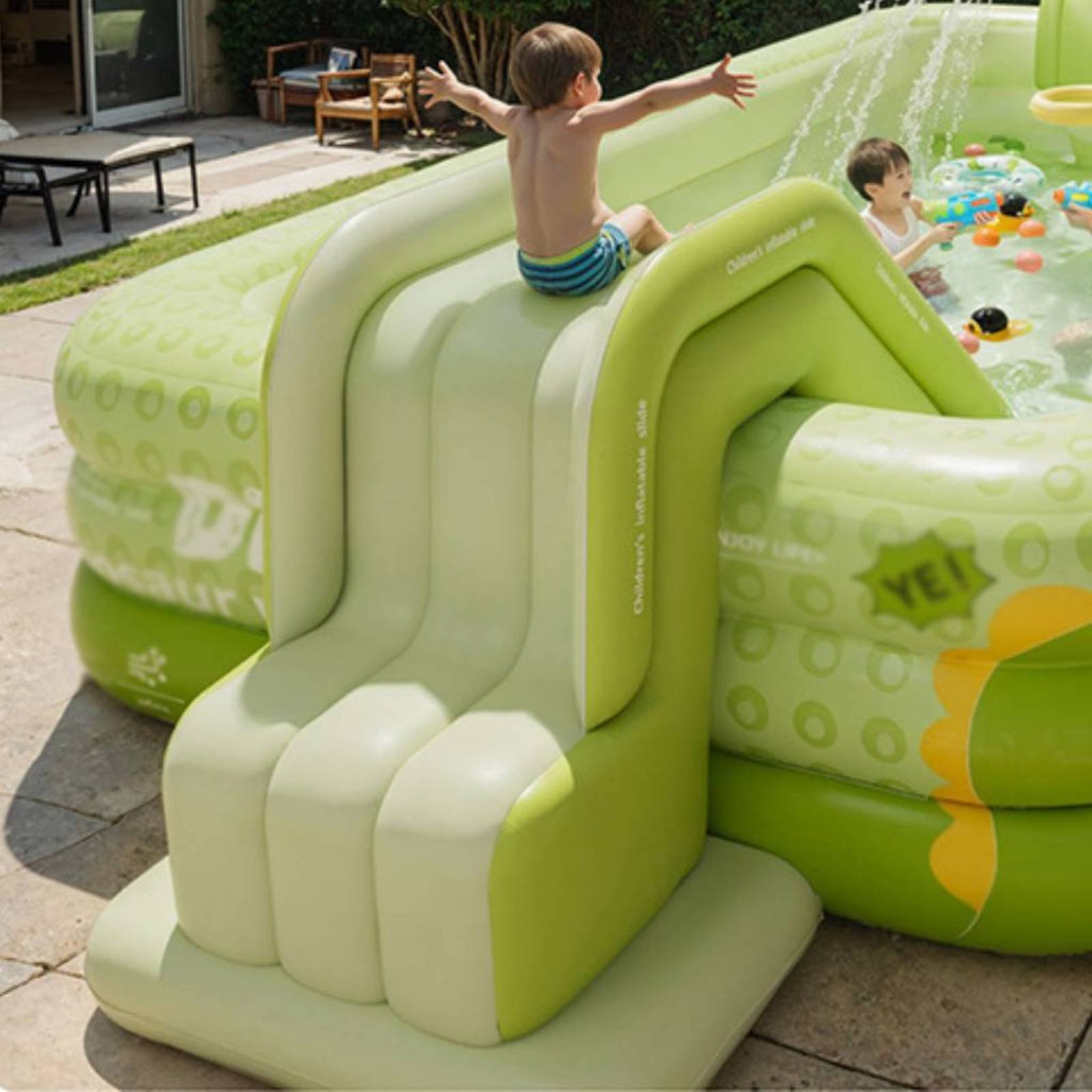 Inflatable Pool Slide Foldable - огляд і ціна Kids Outdoor Water Toys