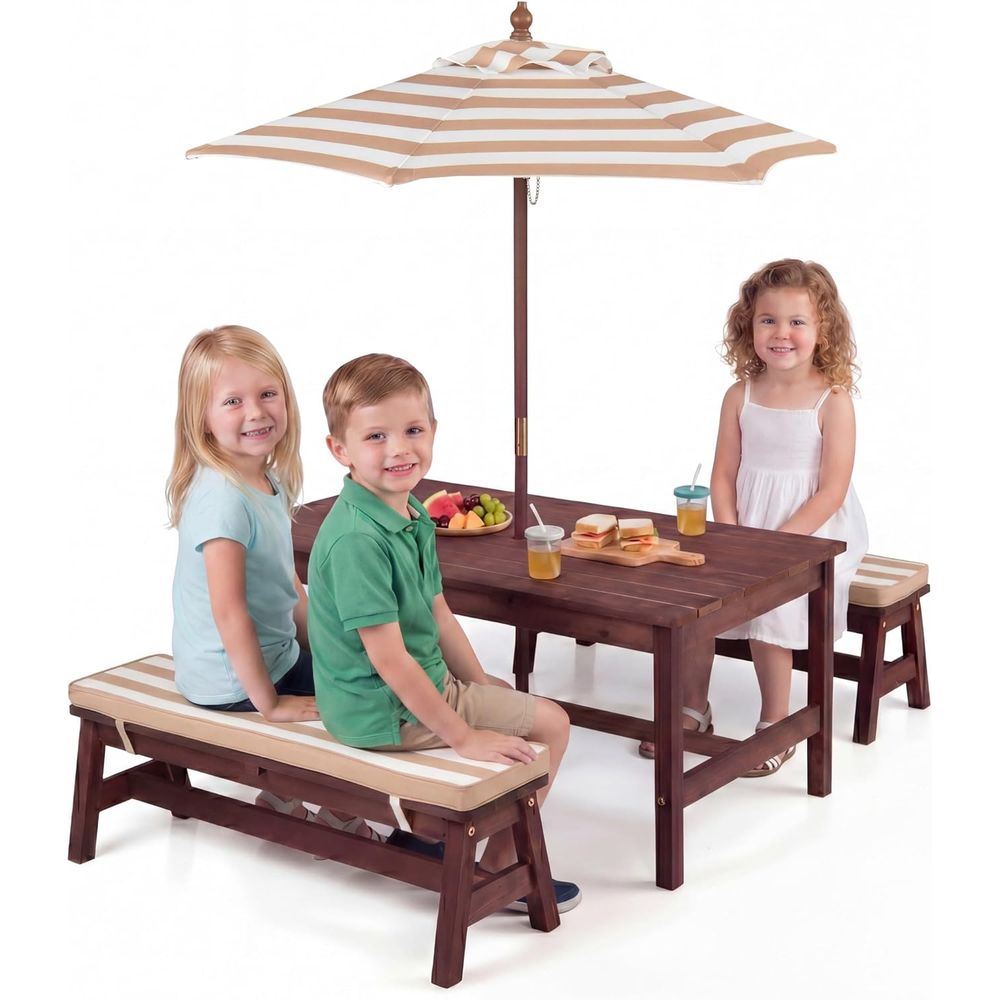 Kids Picnic Table, Large 42“x  - огляд і ціна Kids Outdoor Bench Table