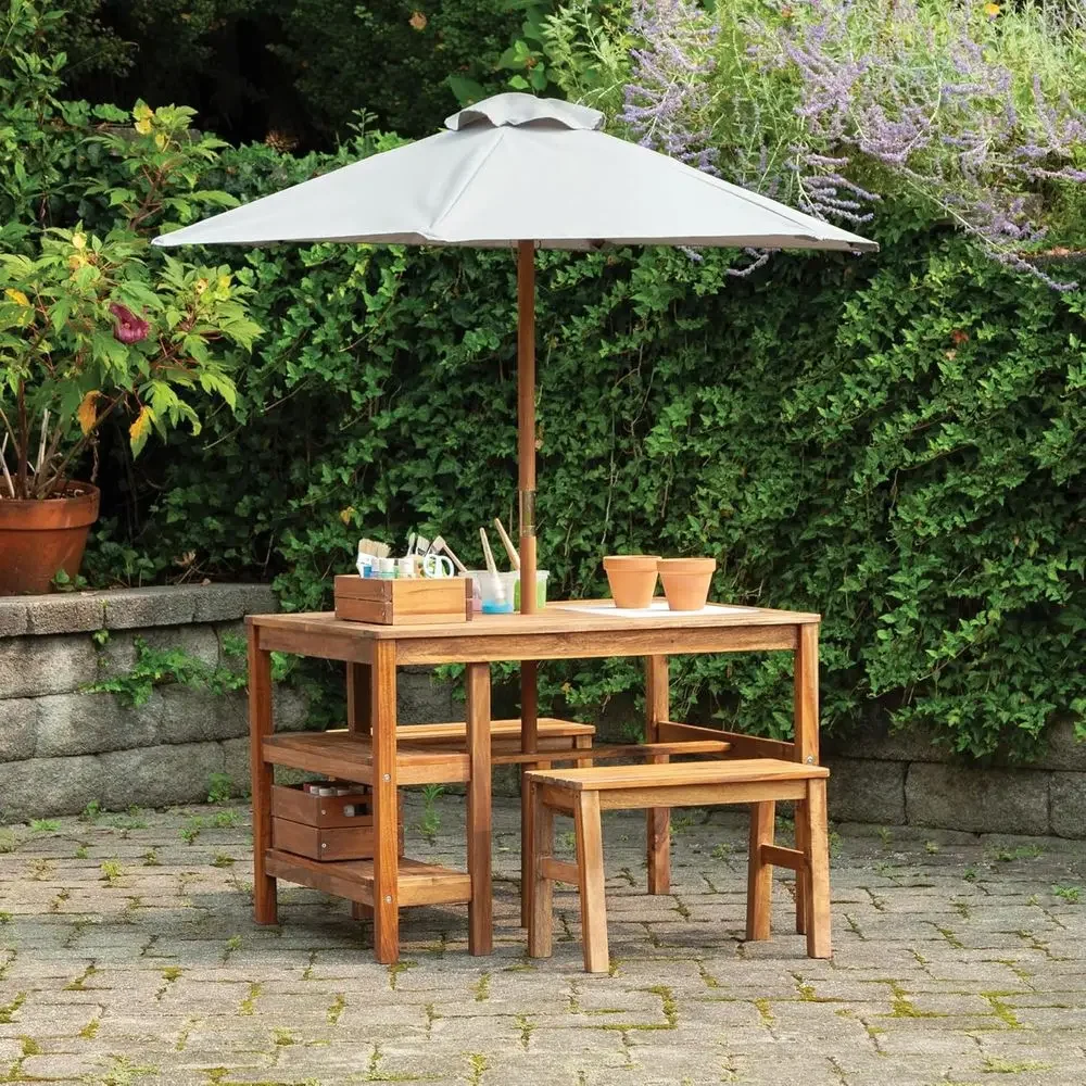 Kids Outdoor Crat Table, Bench - огляд і ціна Kids Outdoor Bench Table