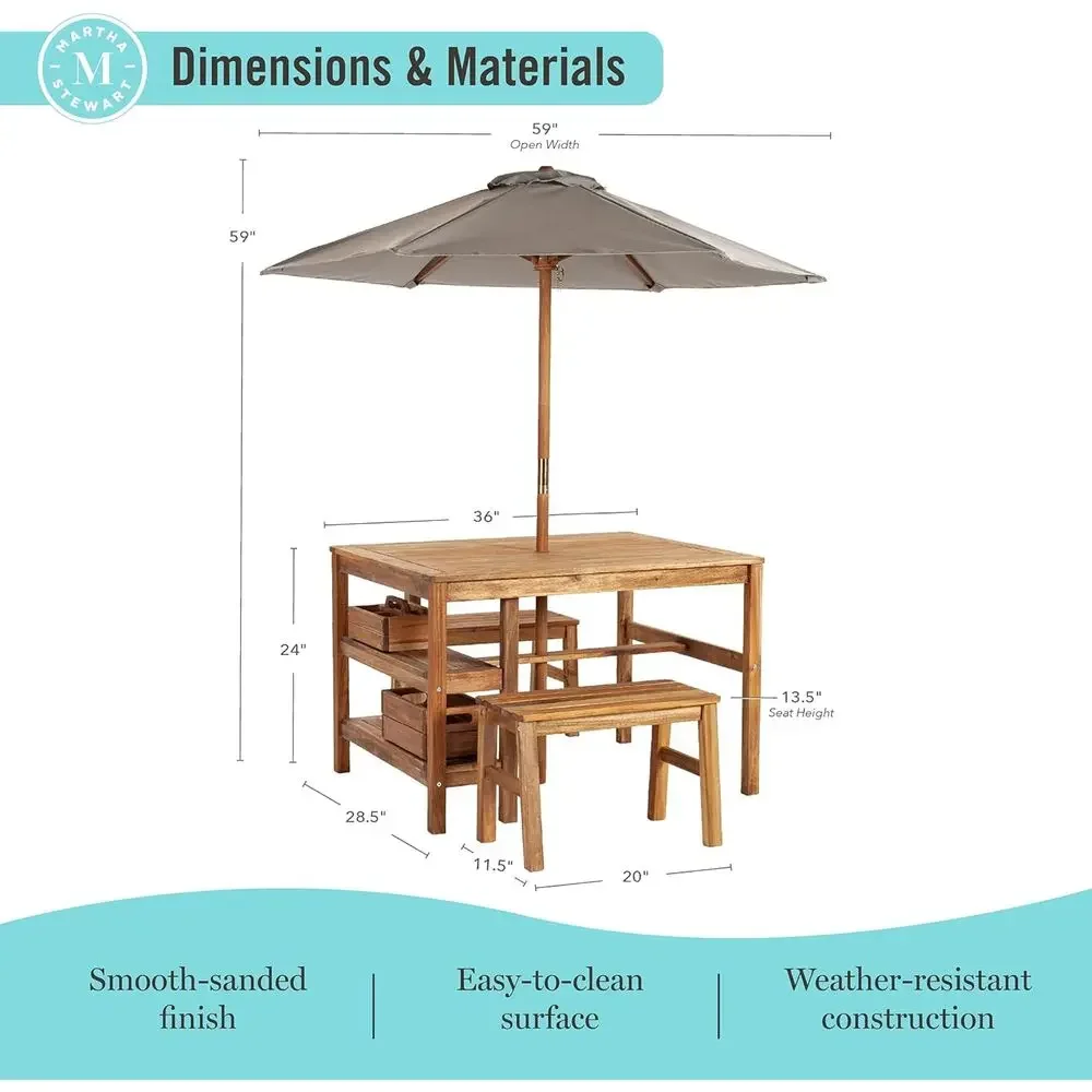 Kids Outdoor Crat Table, Bench - огляд і ціна Kids Outdoor Bench Table