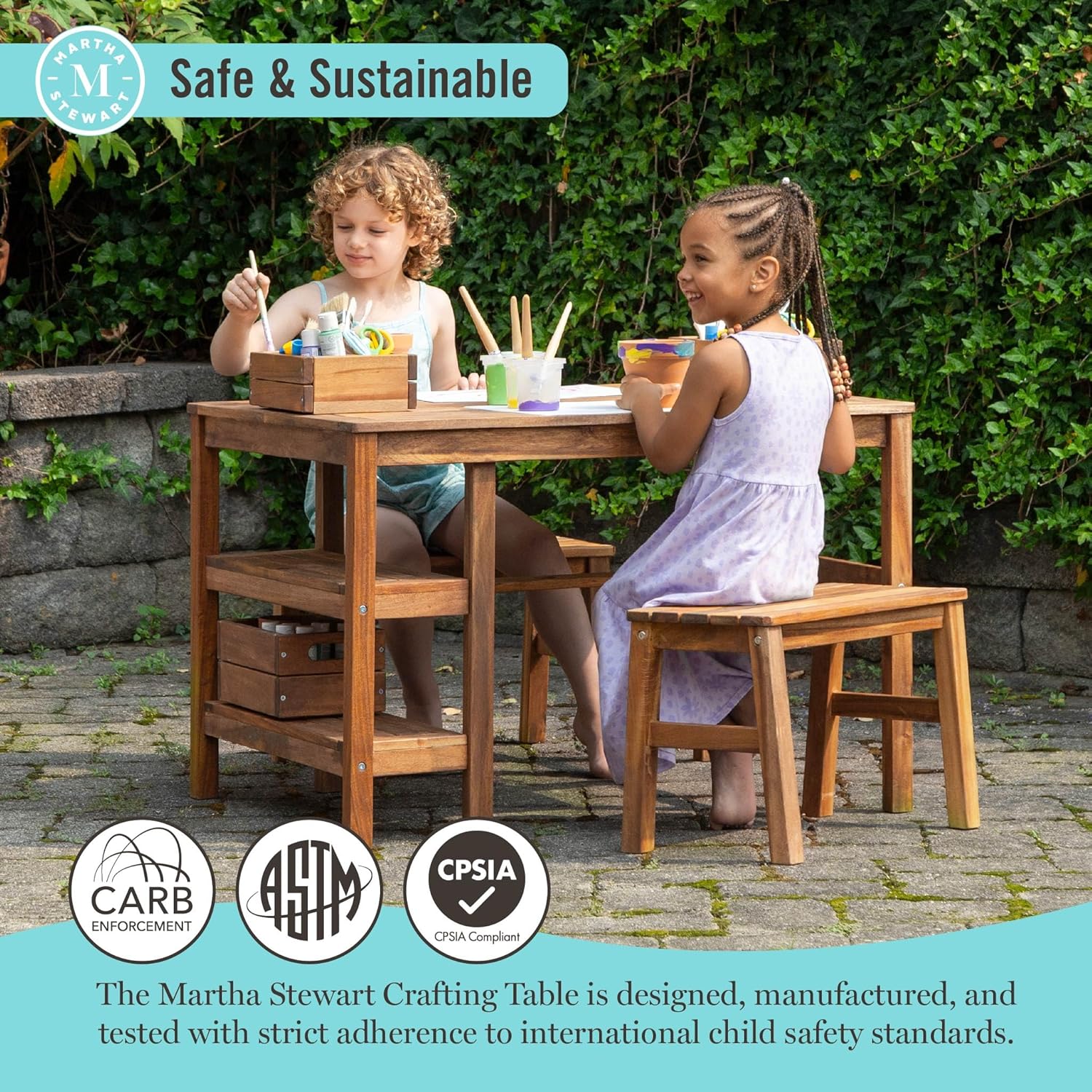 Kids Outdoor Craft Table and 2 - огляд і ціна Kids Outdoor Bench Table