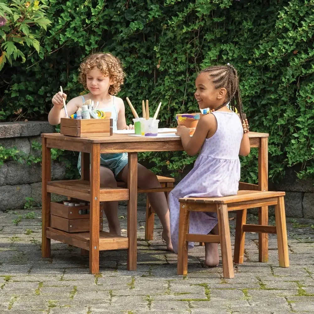 Kids Outdoor Crat Table and 2  - огляд і ціна Kids Outdoor Bench Table