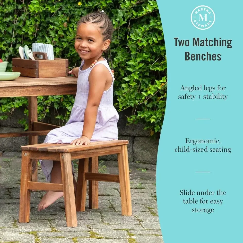Kids Outdoor Crat Table and 2  - огляд і ціна Kids Outdoor Bench Table