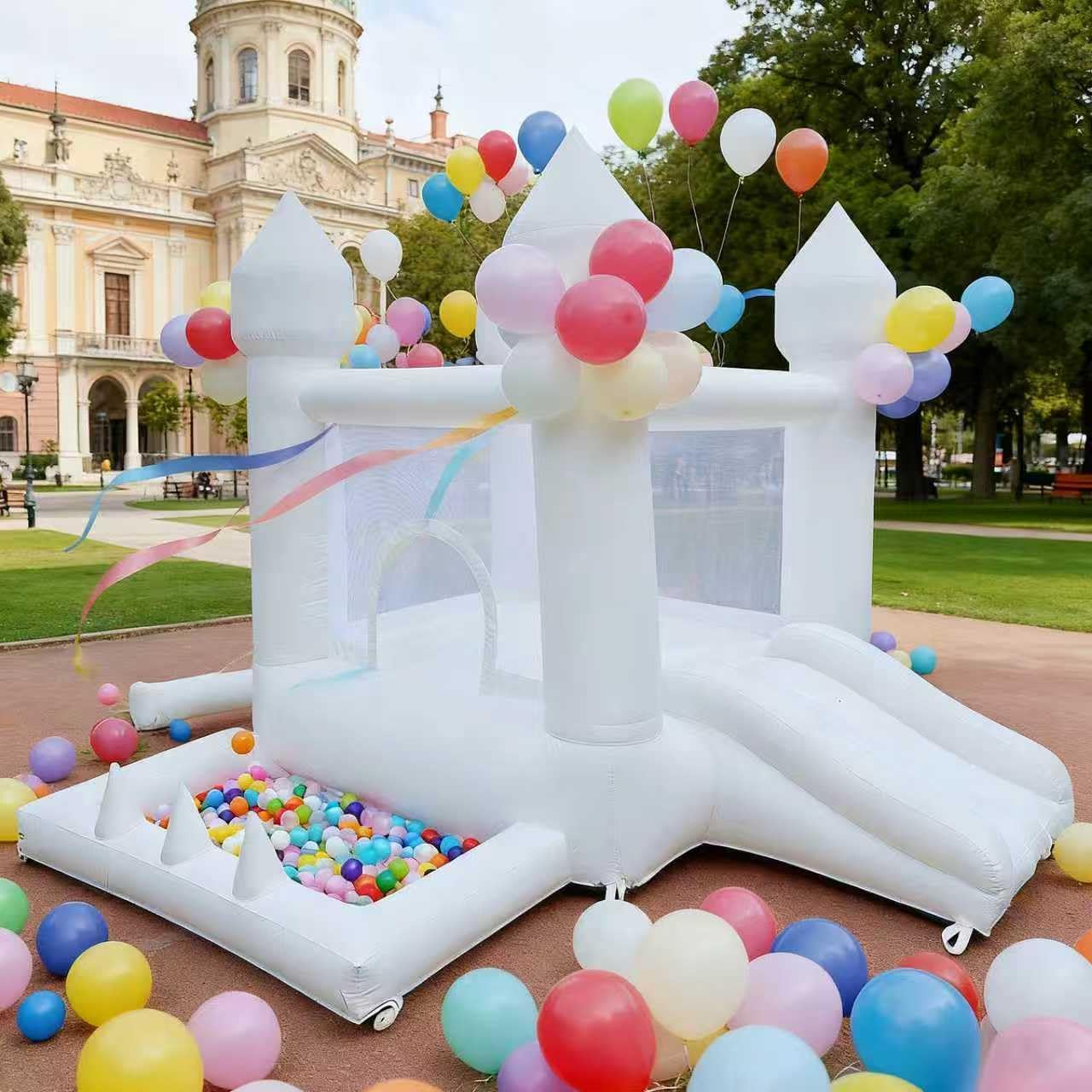 White Bounce House, Indoor and - огляд і ціна Kids Outdoor Slide