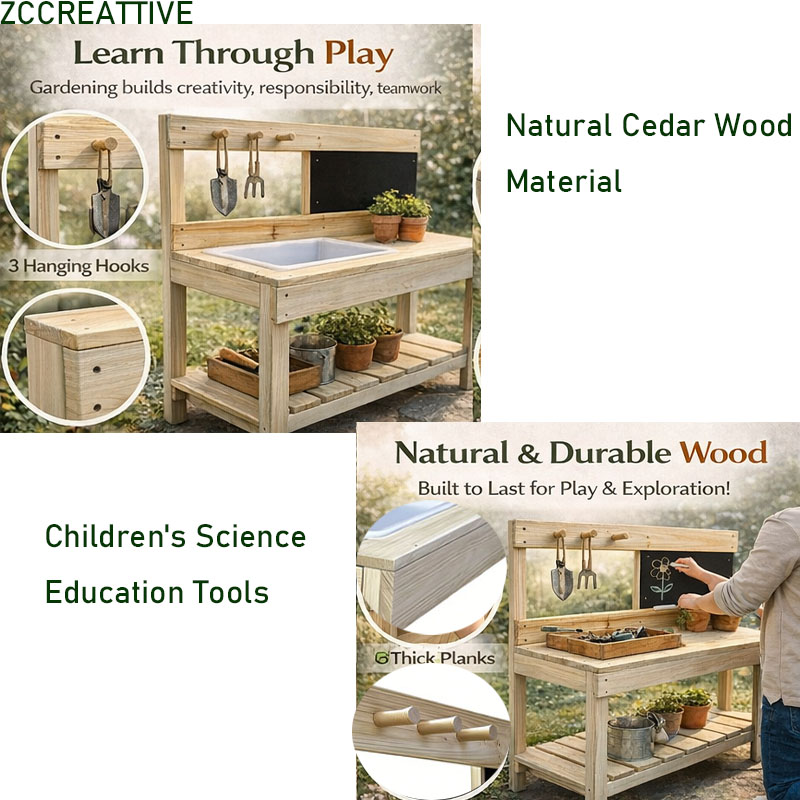 ZCCREATTIVE Children Wooden Po - огляд і ціна Kids Outdoor Bench Table