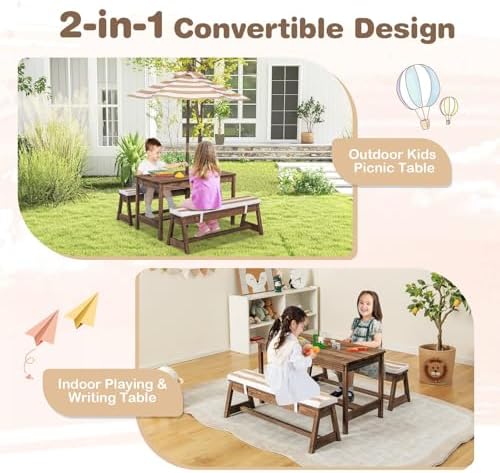 Kids Picnic Table, Outdoor Woo - огляд і ціна Kids Outdoor Bench Table