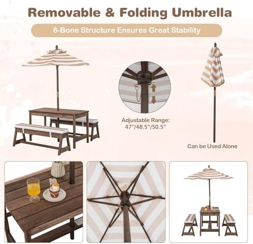 Kids Picnic Table, Outdoor Woo - огляд і ціна Kids Outdoor Bench Table