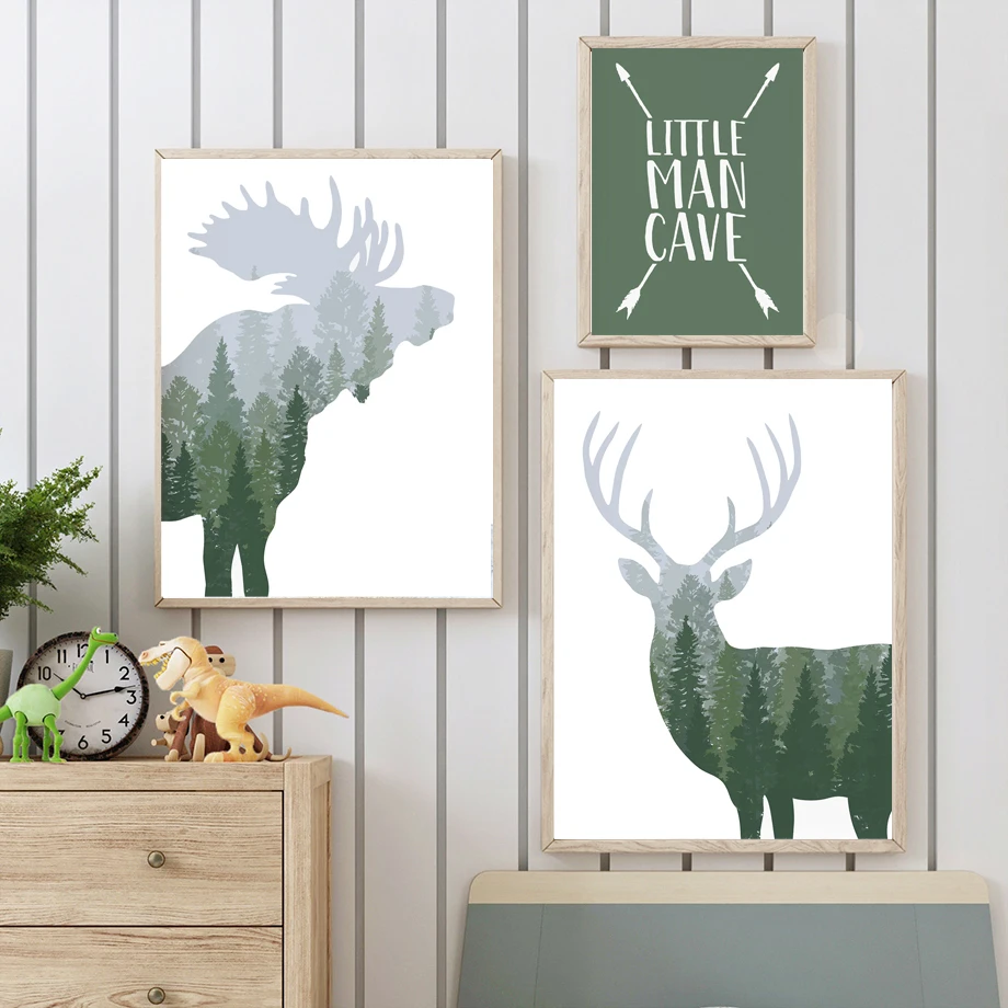 Green Woodland Deer Bear Moose - огляд і ціна Kids Outdoor Quotes
