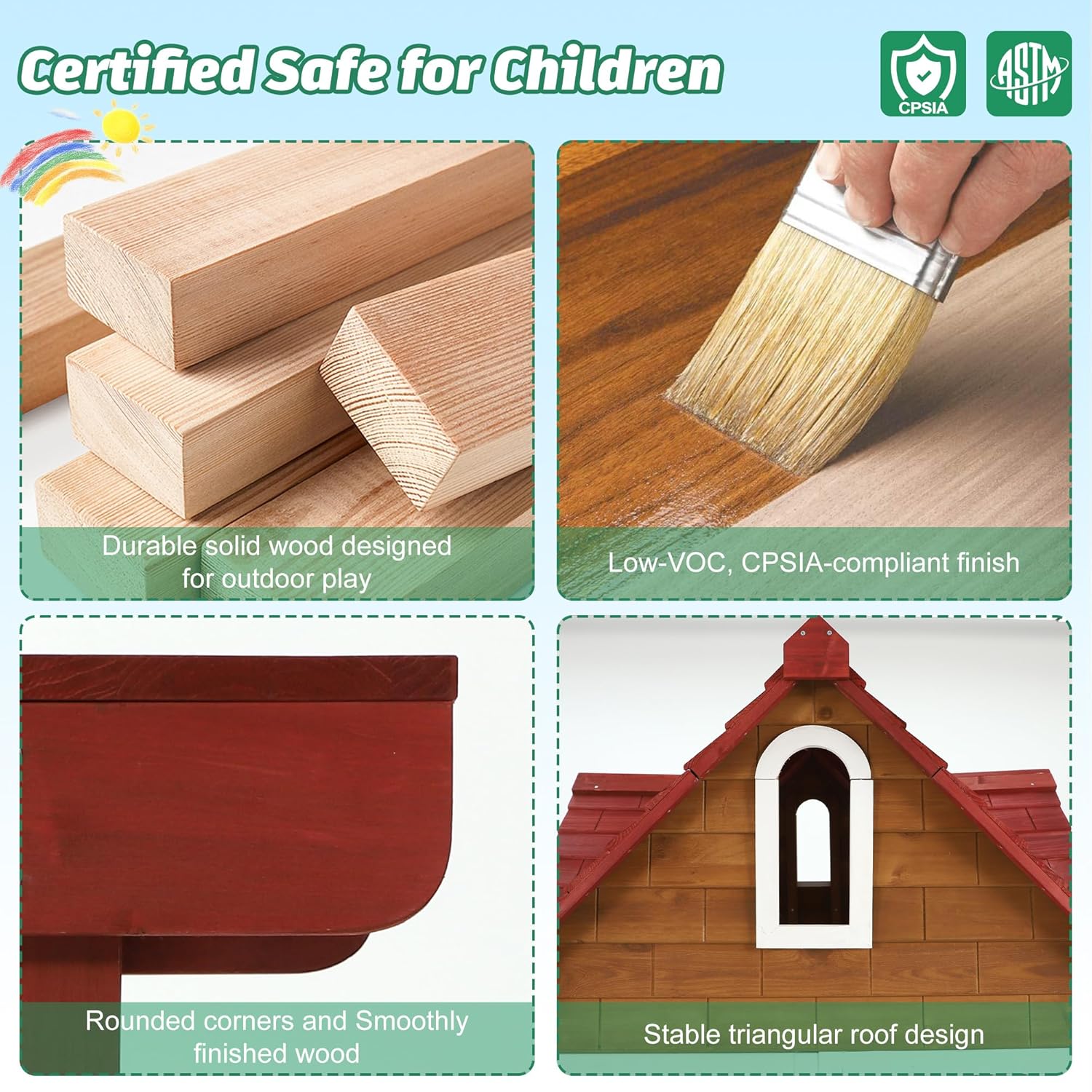 #Outdoor Wooden Kids Playhouse - огляд і ціна Kids Outdoor Bench Table