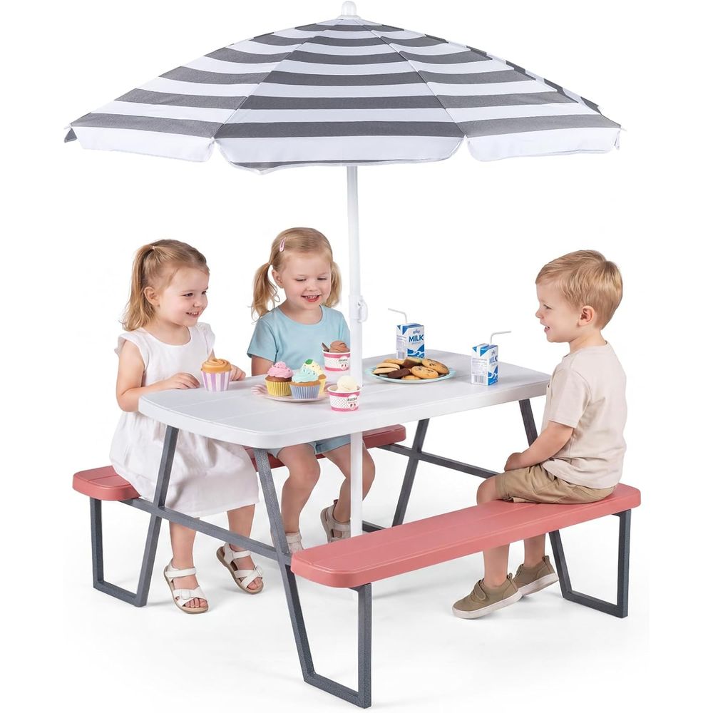 Kids Picnic Table, Toddler Out - огляд і ціна Kids Outdoor Bench Table